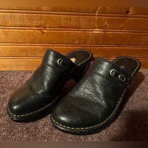 Women’s Born Black Slip On Small Heel Shoes